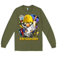 Army Green Architect life gnome Long Sleeve Tee - BarkalooDesign