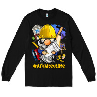 Black Architect life gnome Long Sleeve Tee - BarkalooDesign