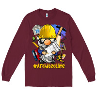 Burgundy Architect life gnome Long Sleeve Tee - BarkalooDesign