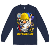 Navy Architect life gnome Long Sleeve Tee - BarkalooDesign