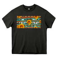 Asphalt aztec sunflower cowhide license plate Heavy Core Tee - Artiststas