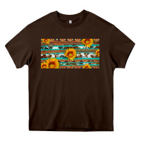 Chocolate Brown aztec sunflower cowhide license plate Heavy Core Tee - Artiststas