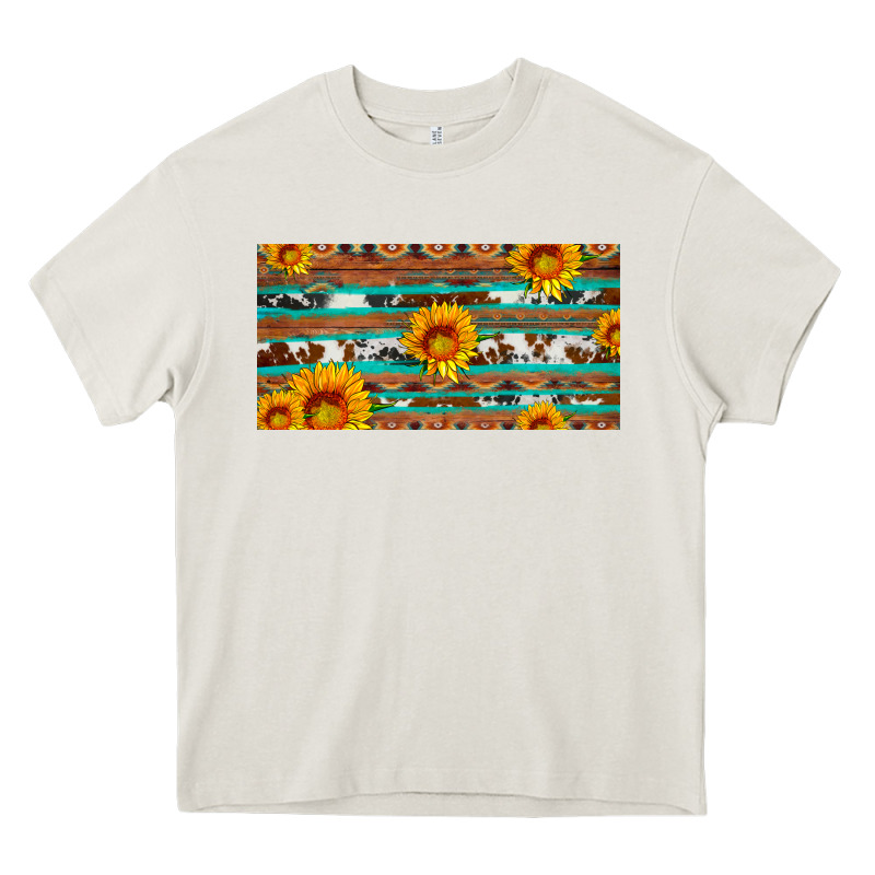 Aztec Sunflower Cowhide License Plate Heavy Core Tee by Artiststas | Teevron