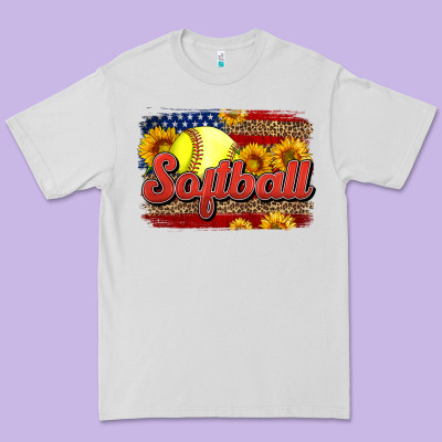 Western American Flag Softball Premium Tee Designed By Lillyallendesigns