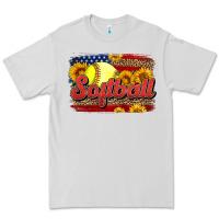 Dove Grey Western American Flag Softball Premium Tee - LillyAllenDesigns