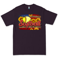 Plum Western American Flag Softball Premium Tee - LillyAllenDesigns