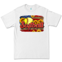 White Western American Flag Softball Premium Tee - LillyAllenDesigns