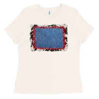 Bone cowhide bandana denim background Ladies Tee - AdoDesignShop