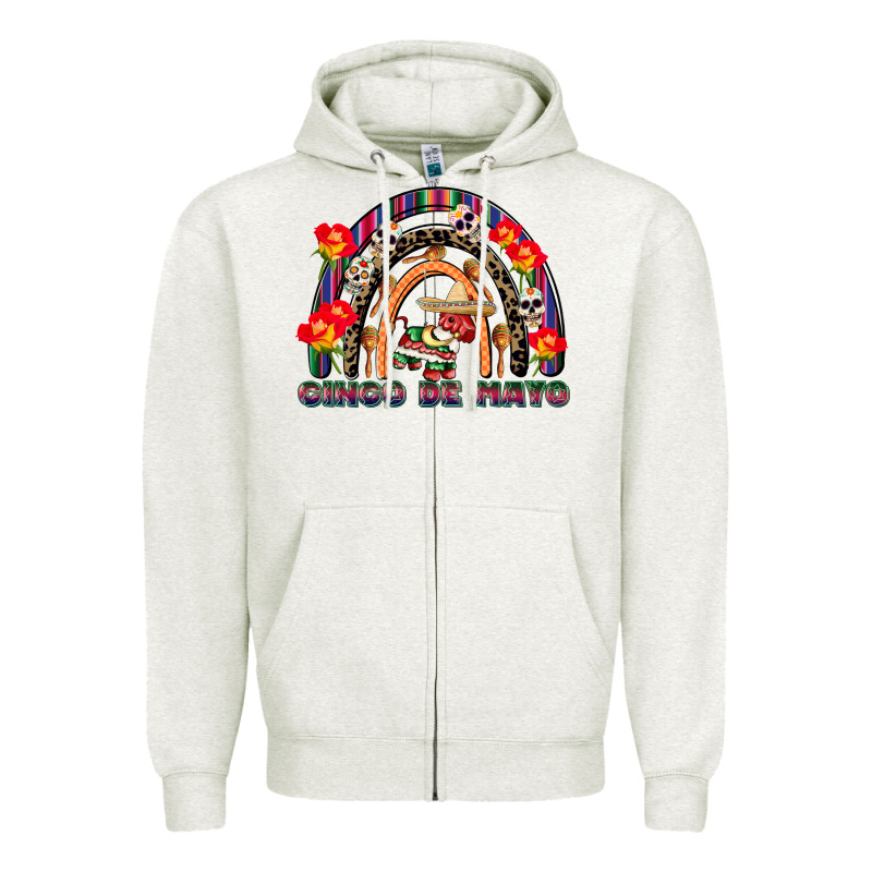 Cinco De Mayo Rainbow Zipper Hoodie by CowGirlArtShop | Teevron