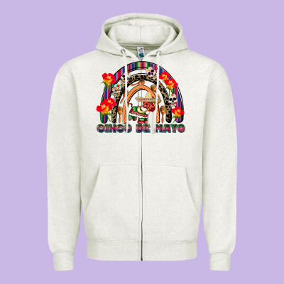 Cinco De Mayo Rainbow Zipper Hoodie Designed By Cowgirlartshop
