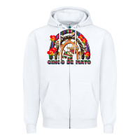 White cinco de mayo rainbow Zipper Hoodie - CowGirlArtShop