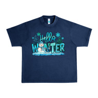 Navy hello winter snowman Urban Heavy Tee - MaliasSmallBusiness