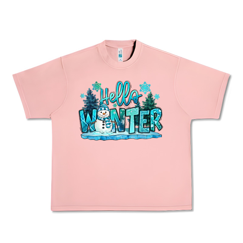 Hello Winter Snowman Urban Heavy Tee by MaliasSmallBusiness | Teevron