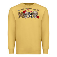 Antique Gold Xoxo Valentine skulls Valentine's Day Premium Sweatshirt - FaDigitalArtStudio