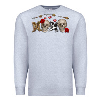 Heather Grey Xoxo Valentine skulls Valentine's Day Premium Sweatshirt - FaDigitalArtStudio