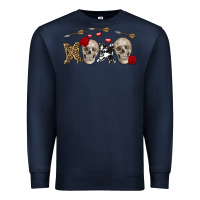 Navy Xoxo Valentine skulls Valentine's Day Premium Sweatshirt - FaDigitalArtStudio