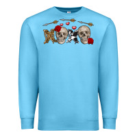 Ocean Blue Xoxo Valentine skulls Valentine's Day Premium Sweatshirt - FaDigitalArtStudio