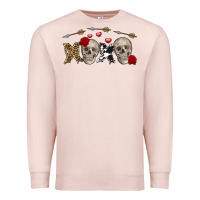 Pale Pink Xoxo Valentine skulls Valentine's Day Premium Sweatshirt - FaDigitalArtStudio