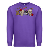 Purple Xoxo Valentine skulls Valentine's Day Premium Sweatshirt - FaDigitalArtStudio