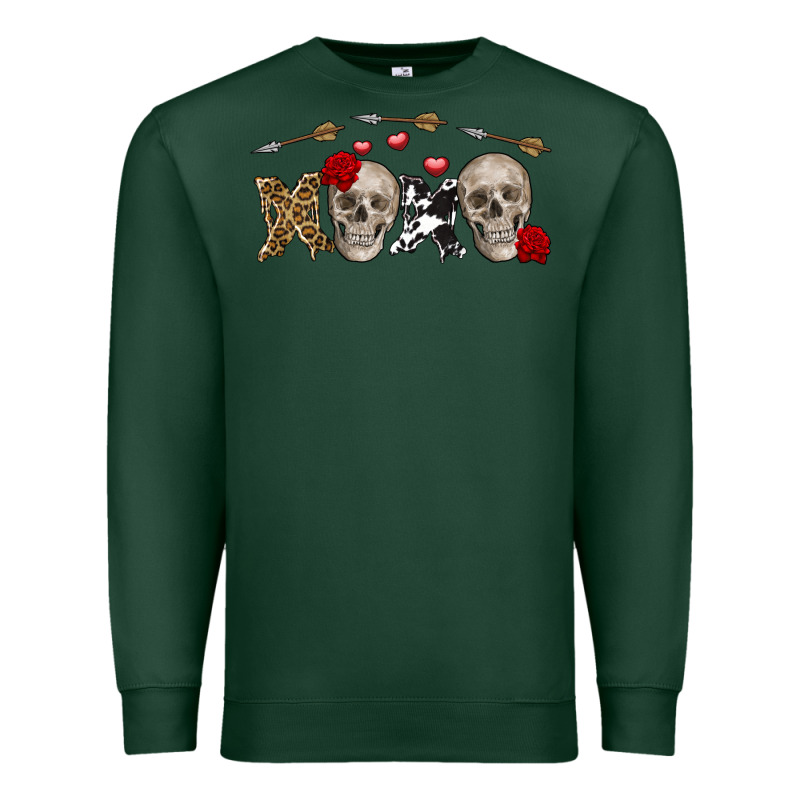 Xoxo Valentine Skulls Valentine's Day Premium Sweatshirt by FaDigitalArtStudio | Teevron