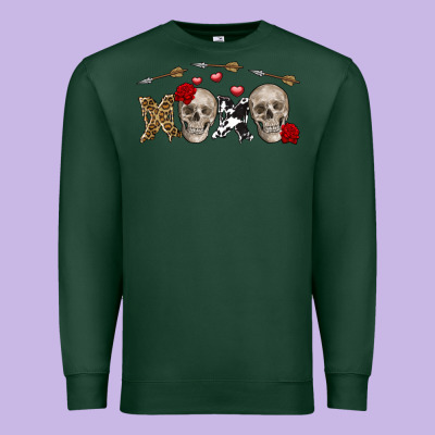 Xoxo Valentine Skulls Valentine's Day Premium Sweatshirt Designed By Fadigitalartstudio