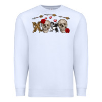White Xoxo Valentine skulls Valentine's Day Premium Sweatshirt - FaDigitalArtStudio