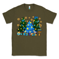 Army Green Hannukah Christmas trees Classic Tee - NancyCooperArtShop