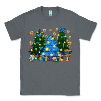 Charcoal Heather Hannukah Christmas trees Classic Tee - NancyCooperArtShop