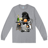 Heather Grey waiter gnome Long Sleeve Tee - BarkalooDesign