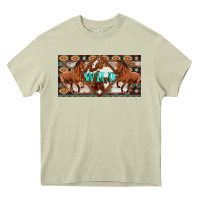 Mossy aztec horses and wild with cowhide license plate template Heavy Core Tee - Artiststas