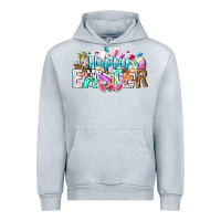 Heather Grey Happy Easter Bunny Urban Hoodie - CowhideDigitalArt