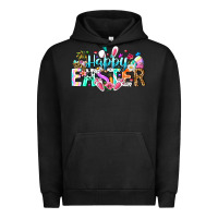 Pigment Black Happy Easter Bunny Urban Hoodie - CowhideDigitalArt
