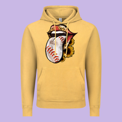 Baseball Tongue Vintage Hoodie Designed By Jasminsmagicworld