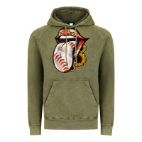Vintage Olive Baseball Tongue Vintage Hoodie - Jasminsmagicworld