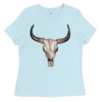 Baby Blue bullskull Ladies Tee - Artiststas