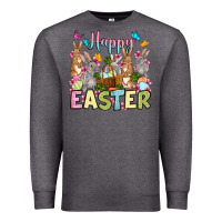 Charcoal Heather Happy Easter bunnys Premium Sweatshirt - OliviaCreatesArt