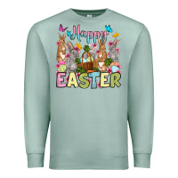 Seafoam Happy Easter bunnys Premium Sweatshirt - OliviaCreatesArt