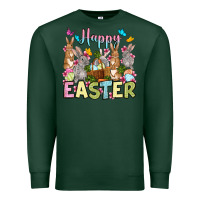 Sports Green Happy Easter bunnys Premium Sweatshirt - OliviaCreatesArt