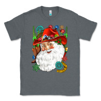 Charcoal Heather Cowboy Santa Classic Tee - NancyCooperArtShop