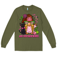 Army Green cat mom  life gnome Long Sleeve Tee - BarkalooDesign
