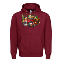 Burgundy cinco de mayo truck Zipper Hoodie - CowGirlArtShop