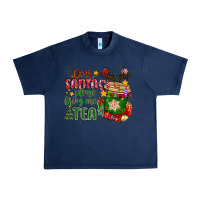 Navy deer santa please bring me tea Urban Heavy Tee - MaliasSmallBusiness