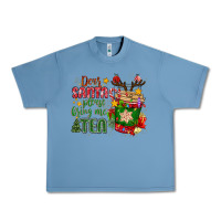 Pebble Blue deer santa please bring me tea Urban Heavy Tee - MaliasSmallBusiness