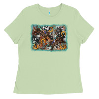 Matcha bucking bronco rodeo revolver western background Ladies Tee - AdoDesignShop