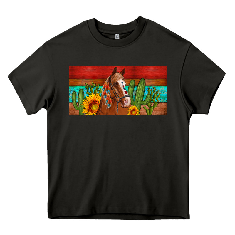 Aztec Horse Cactus And Sunflowers License Plate Template Heavy Core Tee by Artiststas | Teevron