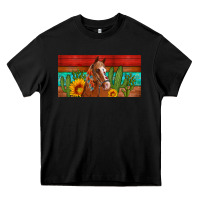 Black aztec horse cactus and sunflowers license plate template Heavy Core Tee - Artiststas