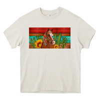 Cream aztec horse cactus and sunflowers license plate template Heavy Core Tee - Artiststas