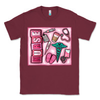 Burgundy nurse Classic Tee - MaliasSmallBusiness