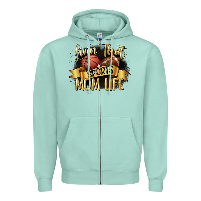 Livin That Sports Mom Life Zipper Hoodie by CowGirlArtShop | Teevron