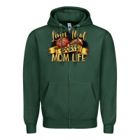 Sports Green livin that sports mom life Zipper Hoodie - CowGirlArtShop